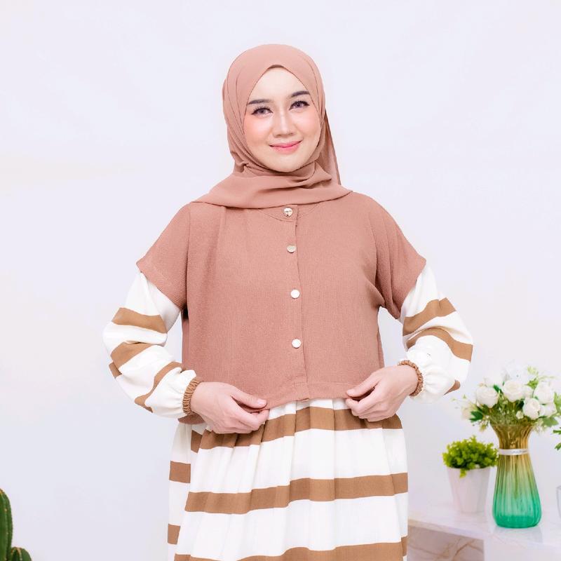 Tania Dress Gamis Salur Knit Gamis Murah Gamis Daily Gamis Busui Terbaru 7