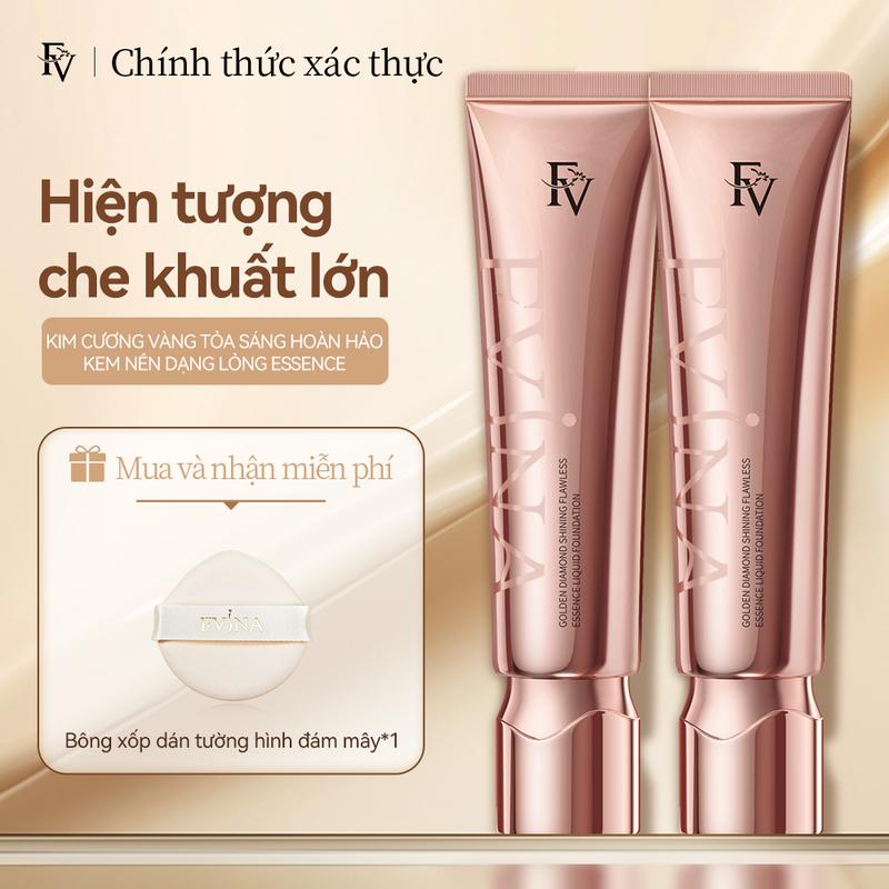 Kem Nền Dạng Lỏng Che Khuyết Điểm Kim Cương Vàng FV Lâu Trôi Kiểm Soát Dầu Dưỡng Ẩm Phù Hợp Với Mọi Loại Da Không Dễ Tẩy Trang Người Nổi Tiếng Huang Yi Đảm Nhận