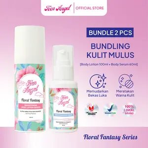 [TOP SELLING] TEEN ANGEL Brightening Body Lotion + Body Serum Floral Fantasy | Kulit Cerah Wangi - BPOM Arbutin Kaki handbody  pemutih body  serum hand  body Mencerahkan Niacinamide Tangan Vitamin Leher Tubuh Melembutkan Pencerah