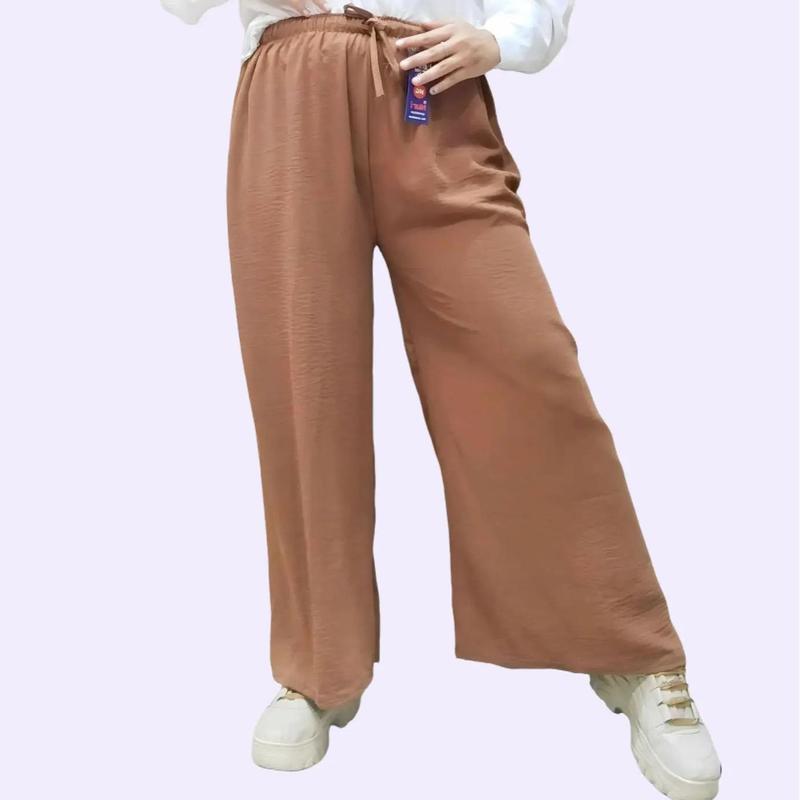 Product Introduction of Celana  Kulot Crinkle Airflow Tali Serut Wanita Jumbo Kekinian Premium Tebal Panjang Nyaman 14