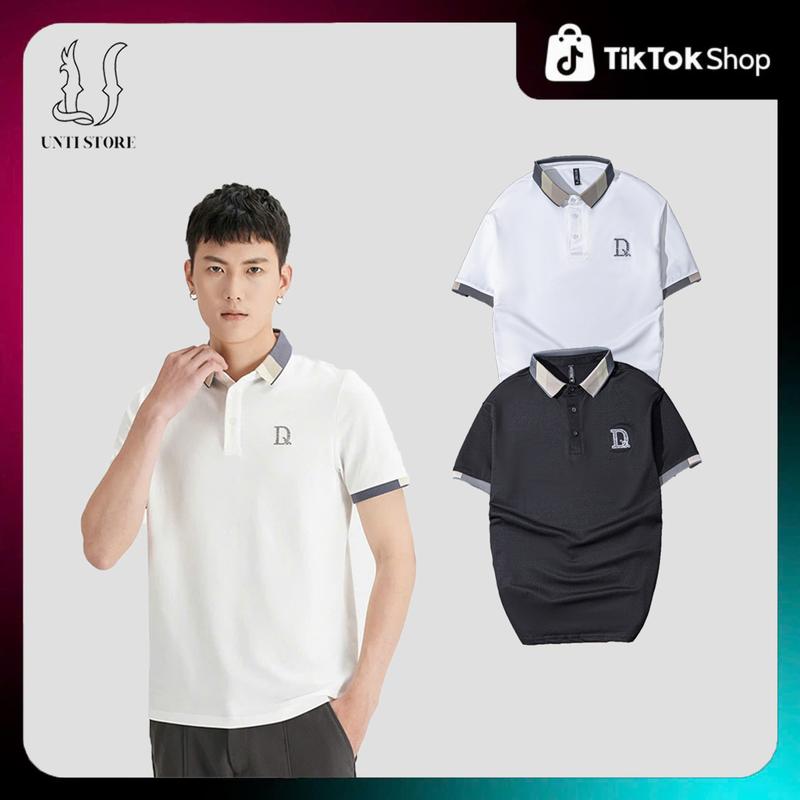 Áo Polo  Nam  Có Cổ  thêu chữ D lịch lãm sang trọng  - UNTISTORE - BH03