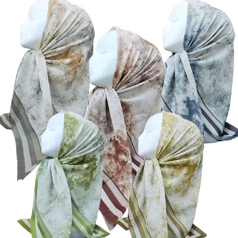 (08 S / 12 N)Jilbab Voal Motif lasercut,Hijab Voal Lasercut Muslim Square Segi Empat 3