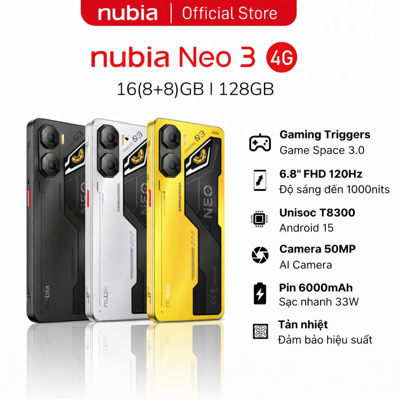 COD[Live] Điện thoại Gaming Nubia Neo 3 4G 16(8+8)GB/128GB I Trigger Gaming I 6.8"120Hz - Hàng Chính Hãng