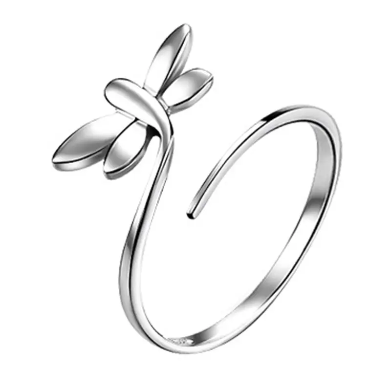 Simple Dragonfly Rings Opening Adjustable Fashion Ladies Cute Creative Finger Ring Women Jewelry Party Wedding Accessories