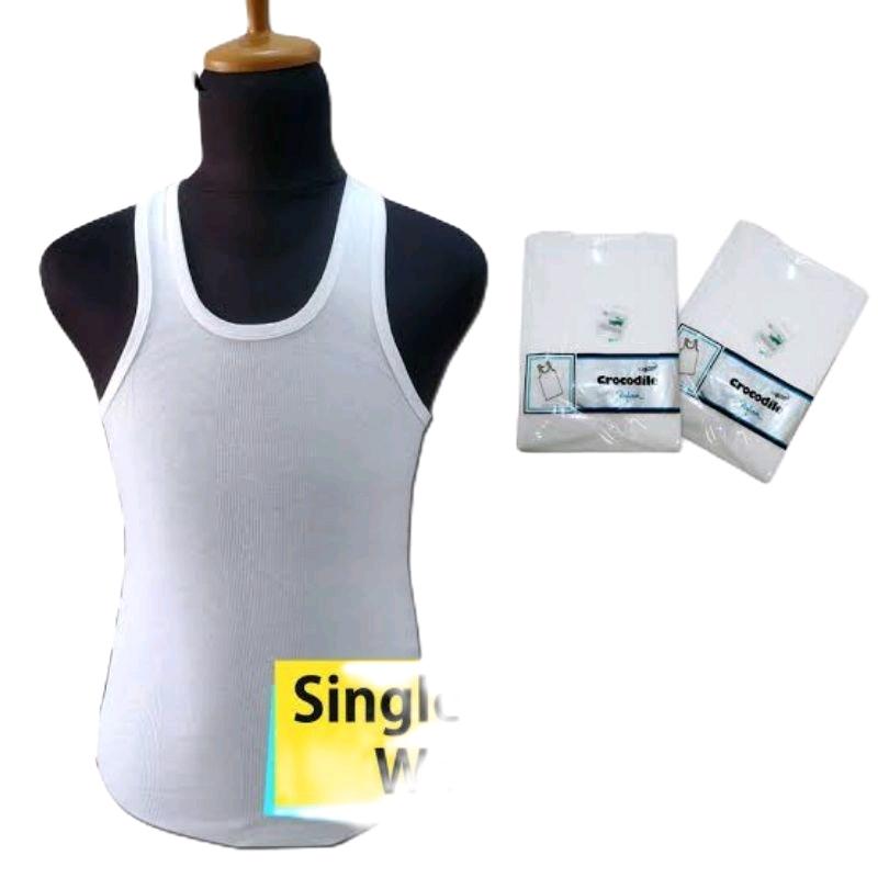 (3pcs)Singlet Crocodile  Pria  Katun 801 V./ Kaos dalam  Cowok Putih./kaos dalam  Dewasa Remaja 5