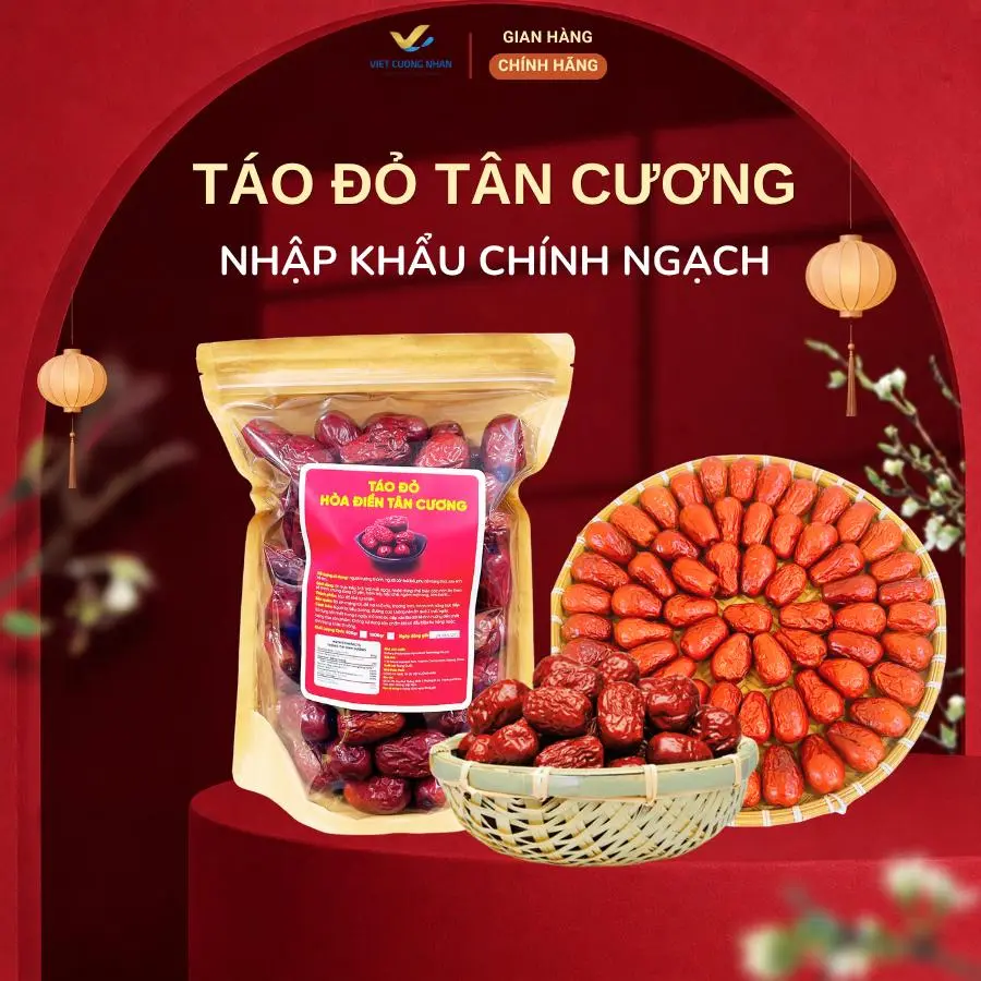 [KHO VCN] Táo đỏ Hòa Điền Tân Cương-Nhiều size để lựa chọn-Khô dẻo, thịt dày ngon ngọt