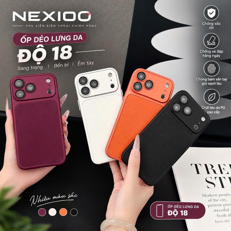 Ốp dẻo lưng da độ 18Promax Nexio Full dòng từ 11/12/13/14/15/16/17/18 Promax Pro Plus Sang Trọng