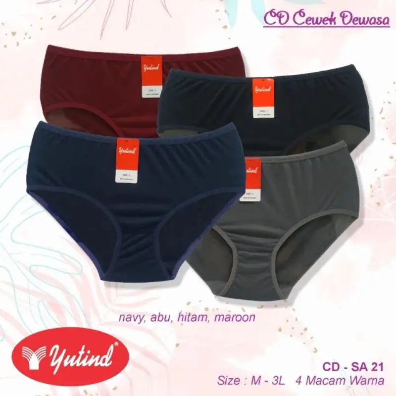 (3pcs) Celana Dalam Wanita Dewasa YUTIND Warna Gelap - CD Remaja YUTIND