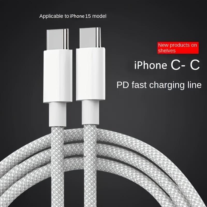 Cáp USB-C sang C Bện, chiều dài 3,3ft, Tương thích với iPhone 15, iPhone 15 Plus / 15 Pro / 15 Pro Max, iPad Pro 12,9 / 11 inch, iPad Air, Sạc nhanh Power Delivery 50-80W, Chất liệu Nylon, Hình tròn, Sạc USB, Đầu nối Type-C, 1 cái 2
