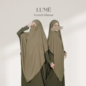 Lume Hijab French Khimar Instan Syari  4 in 1 Bisa Cadar Bahan Naeem by Levezein (Khimar Haji dan Umroh)