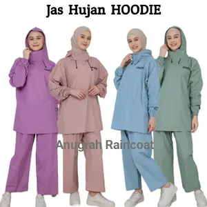 Jas Hujan HOODIE PRIA WANITA Elegan dan stylis PVC BERKUALITAS