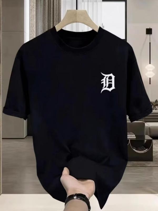 Product Introduction of Short Sleeve T-shirt Men's Fashion Brand Summer Loose Half Sleeve 2024 New Internet Hot Fashionable Ins Simple Printed Top 3