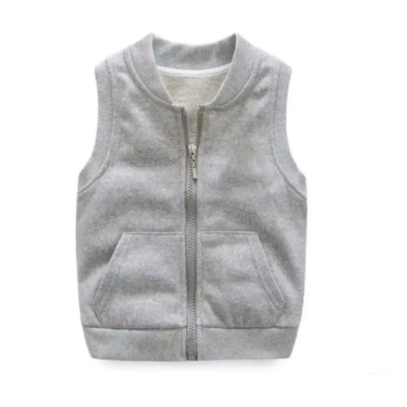 ￼Rompi anak Vest Zipper Polos Rompi Kasual Unisex