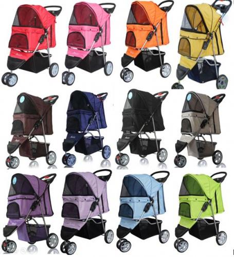 Product Introduction of Classic 3-Wheel pet Prams foldable washable light weight cheap multiple colours big compartment one step folding easy to move 2