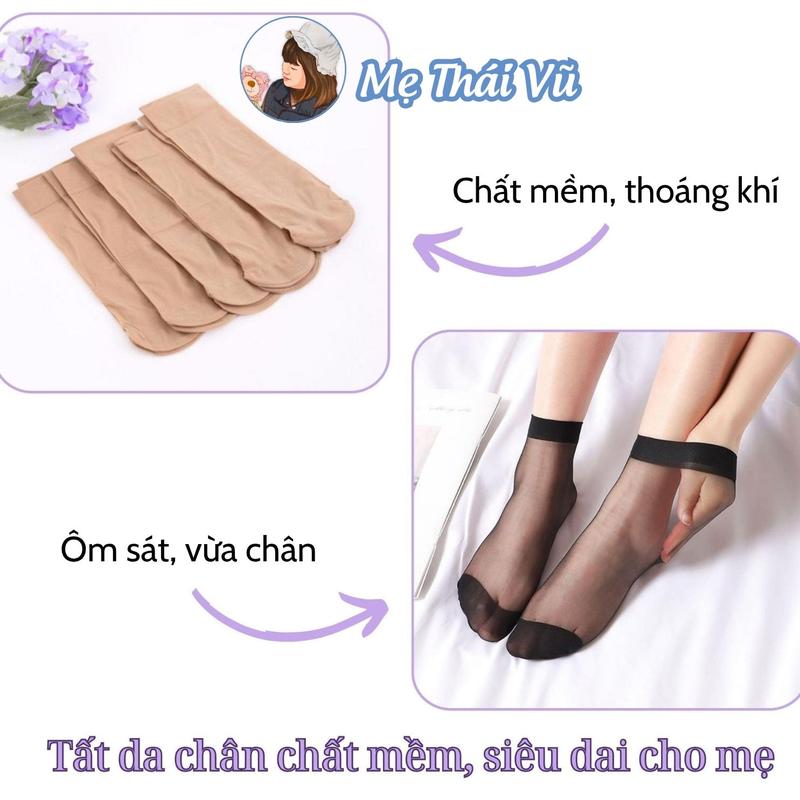 Set 10 đôi tất GIẤY da chân, vớ da chân chất mềm, siêu dai cho mẹ Nữ MẸ THÁI VŨ