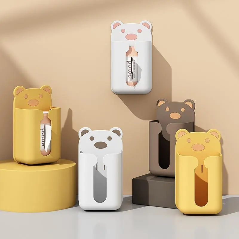 Cute Cartoon Style Tissue Storage Box Household Wall-mounted Face Towel Storage Rack