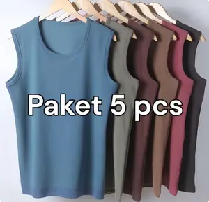 Paket Singlet Pria Dewasa 5 Pcs Bahan Lentur Nyaman dan Pas Badan - Atasan Model Terbaru