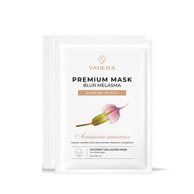    Quà Tặng   1 Miếng mặt nạ nám da thạch nước dừa tươi YAHERA Premium Mask Blur Melasma giúp mờ vết thâm nám tàn nhang 25g 