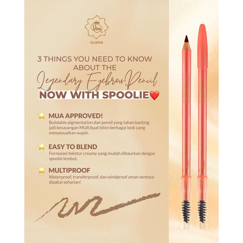Viva Pensil Alis Ori FREE Spoils Pencil Black, Dark, Brown ORIGINAL 100% 3