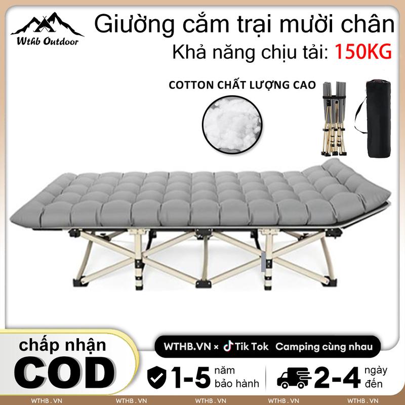 Giường gấp đa chức năng Giường đơn đôi Giường gấp ngủ trưa Khung thép siêu bền cắm trại có thể gập lại và dễ cất giữ không cần lắp đặt có thể chịu được trọng lượng 150 kg thích hợp cho gia đình văn phòng bệnh viện cắm trại giấc ngủ thoải mái