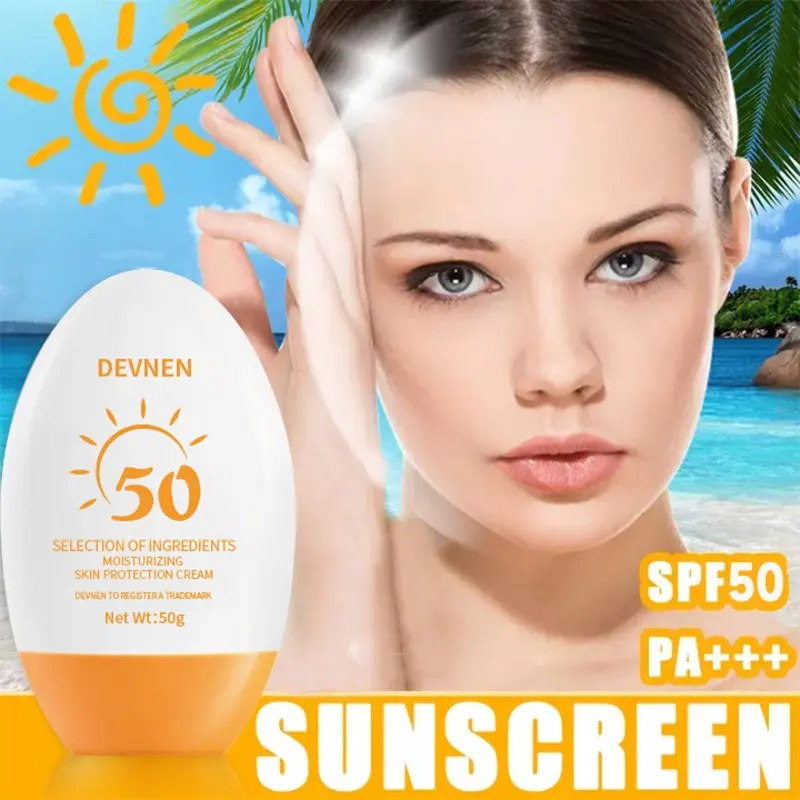 Krim Sunblock DEVNENEN SPF 50 untuk Pelindung Matahari Badan dan Wajah - Facial, Berminyak