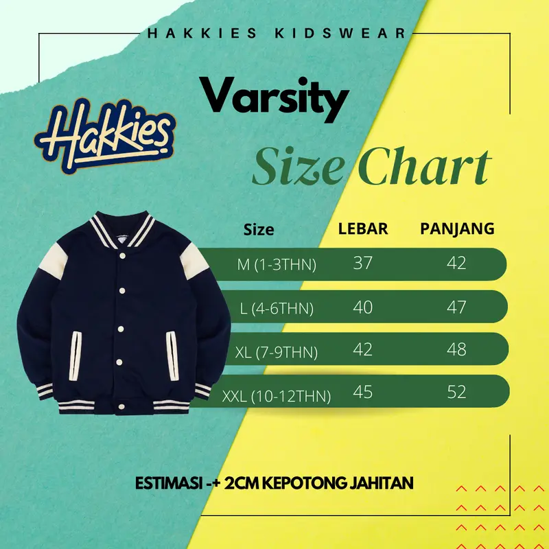 HAKKIES ( FREE NAMA ) Jaket Varsity Anak Custom Nama Lakilaki Perempuan Usia 1-12 Tahun 4