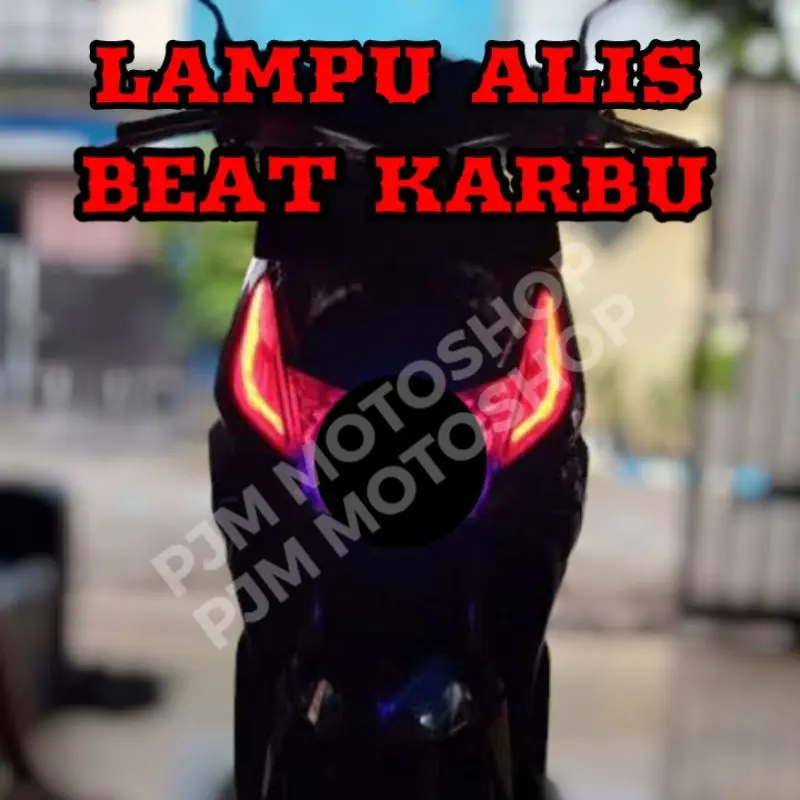 SEPASANG LAMPU ALIS VARIASI MOTOR BEAT KARBU BEAT LAMA 1 MODE BONUS DEVIL EYES 2PCS 3 TITIK LED