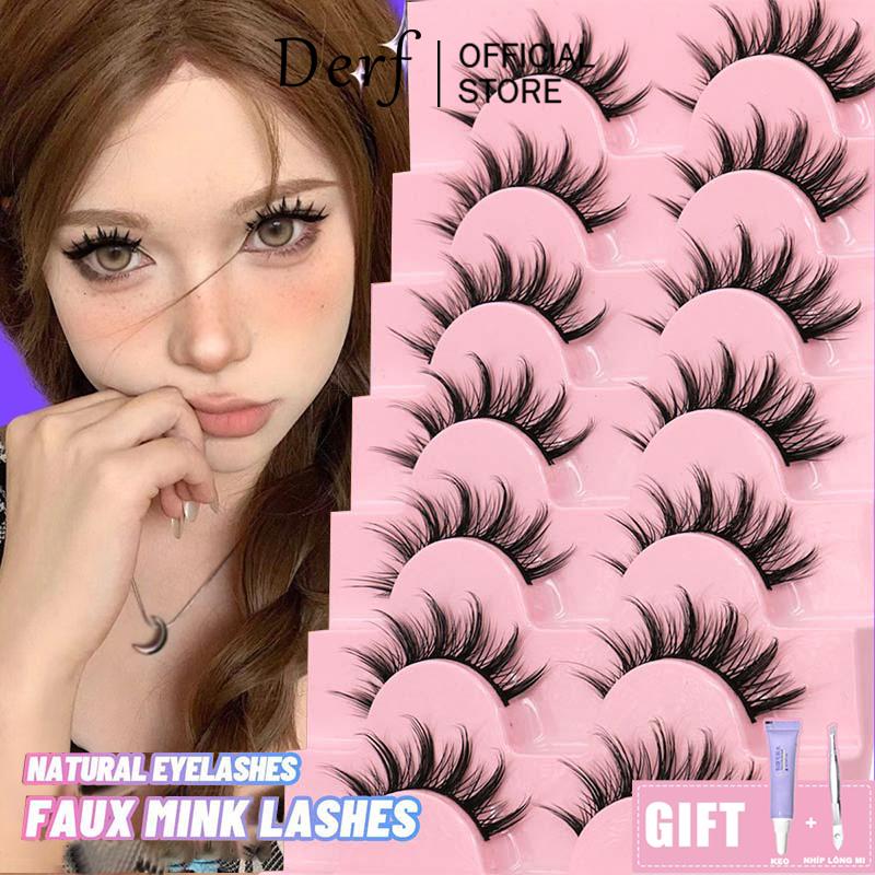 Lông Mi Giả, Truyện Tranh 3D Cong Dày, 10 Cặp, Có Keo, eyelashes,Nữ , Cosmetic , Women