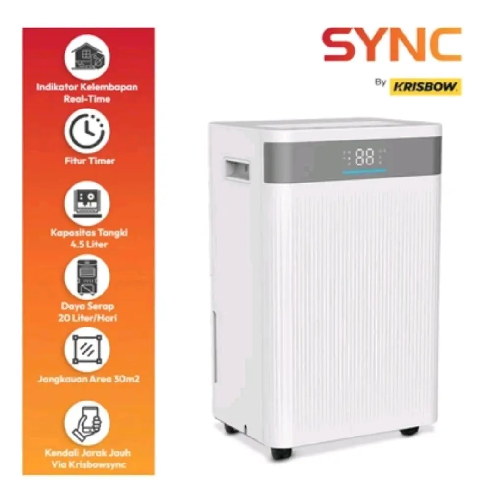 Krisbow Sync Smart Dehumidifier 20 Liter 330 Watt - Putih