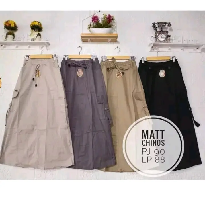 Rok Cargo Panjang Jumbo Korean Style Karet Nyaman Melar 2