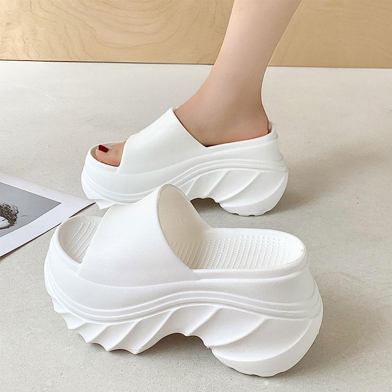 Dép nữ độn đế cao 9cm dép lê nữ quai ngang nâng chiều cao 9 phân chất EVA xịn không mùi không lún BTDEP