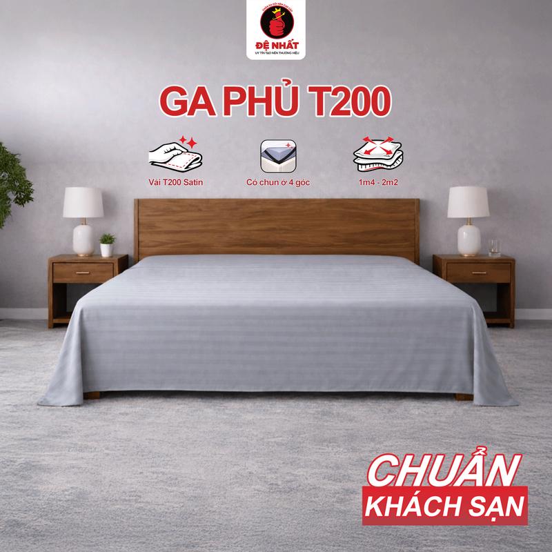 Ga Phủ Giường T200 Satin Sọc 3F Chuẩn Khách Sạn ĐỆ NHẤT Đa Dạng Màu Sắc  - Chăn Ga Gối Drap Cao Cấp  Bền Đẹp Sang Trọng Cho Ks, Homestay, Nhà Nghỉ