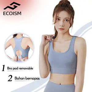 HOTSHOW Bra Olahraga Wanita Nyaman Push Up Sport Bra Bra pad removable Bernapas Gym Sport Yoga