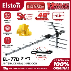 Antena Outdoor Elston EL-77D Free Kabel 10 Meter Support Set Top Box