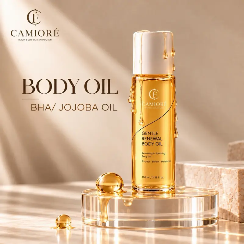 (CHÍNH HÃNG) Dầu dưỡng da toàn thân - Body oil Cami, mềm mịn,cấp ẩm,giảm tình trạng viêm lỗ chân lông,hỗ trợ dưỡng sáng da ,100ML duong trang, camioré