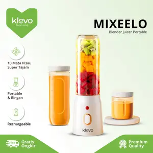 KLEVO MIXEELO Blender Juicer Mini Portable 10 Mata Pisau 450ml Rechargeable