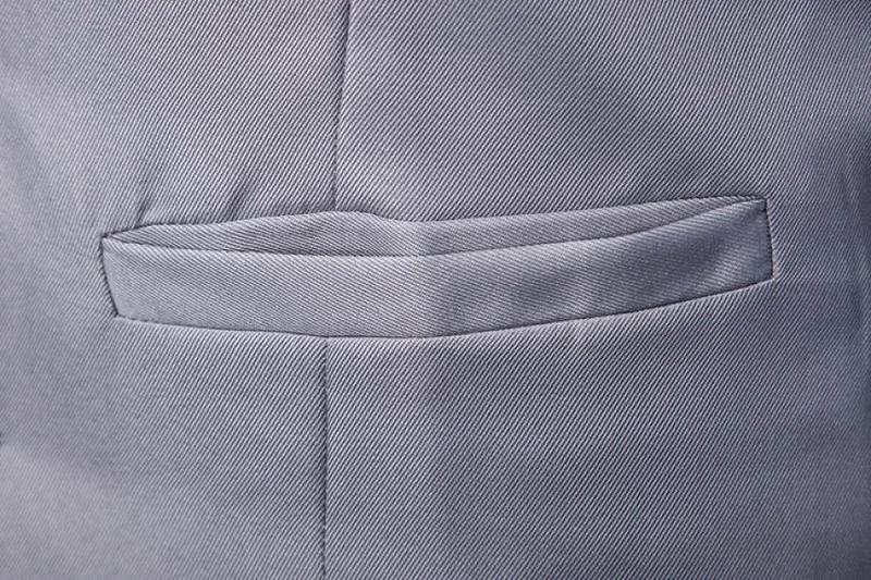Product Introduction of Okamoto men's fashion suit vest, single breasted plain color V-neck formal jacket men suit jacket 15