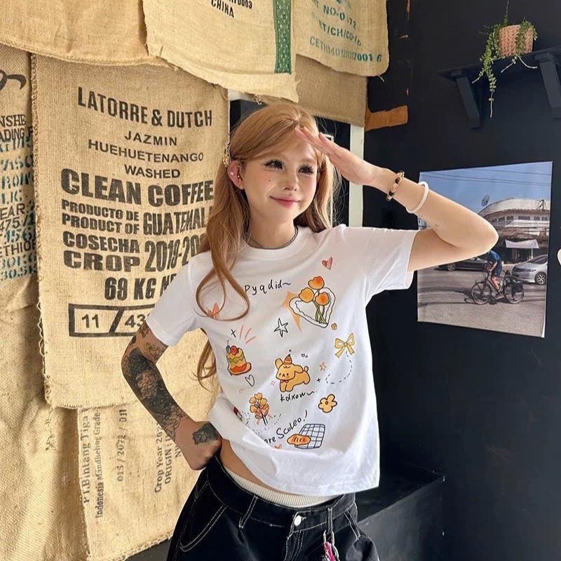 Áo baby tee Vườn Hoa Thỏ áo thun nữ form nhỏ chất cotton 2 chiều có size