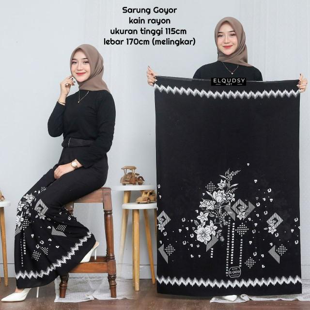 sarung goyor//sarung cewek//sarung santri putri//sarung wanita//sarung santriwati//sarung perempuan Rayon Muslim Semua musim Sarongs Silver motif aesthetic seragam Hitam Batik Remaja Nyaman
