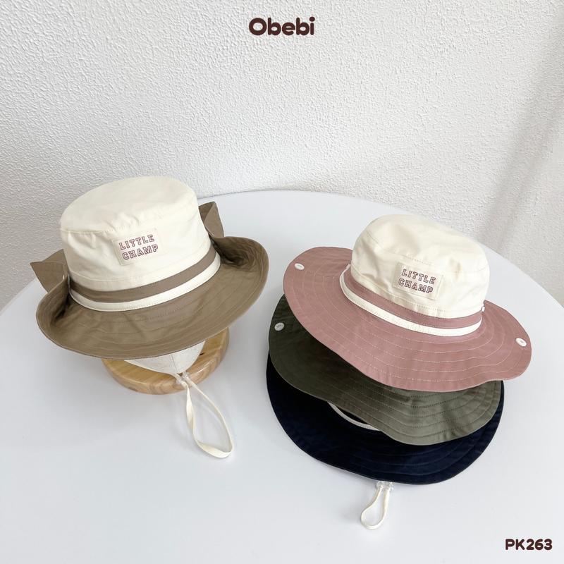 PK263 Mũ Bẻ Vành Phối Màu Obebi Sành Điệu Che Mát Cho Bé Trai Bé Gái