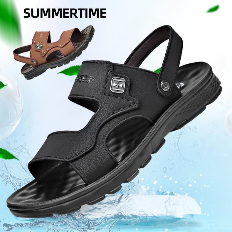 Sandals pantai pria, terbuat dari kulit asli dan dapat digunakan dua cara (sebagai sandal dan sepatu sendal) 1
