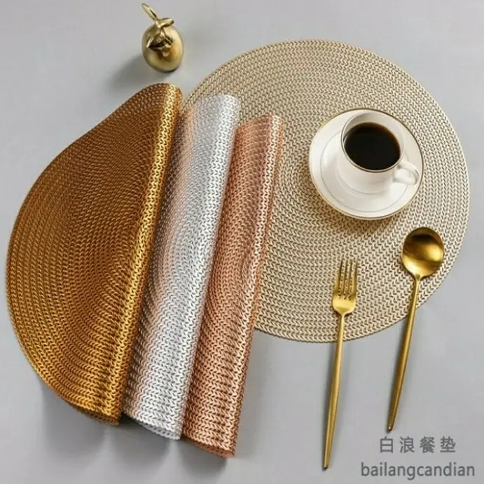 TATAKAN PIRING MEJA MAKAN PLACEMAT BULAT ESTETIK MEWAH PVC HIGH QUALITY 0