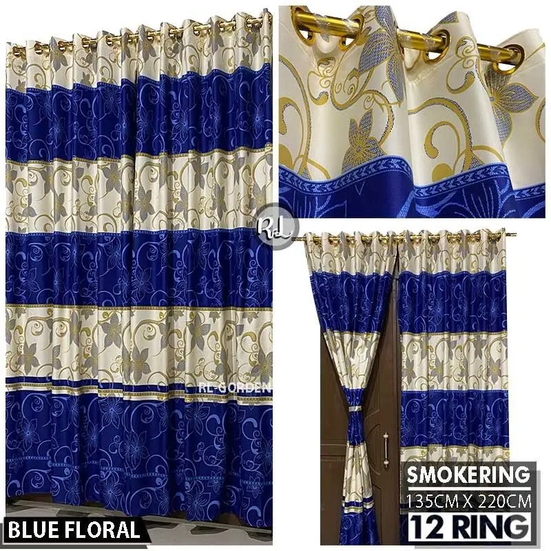 Gorden Pintu Jendela Minimalis Gold Merah dengan Bonus Tali - Ukuran 130x220 Cm - Curtain