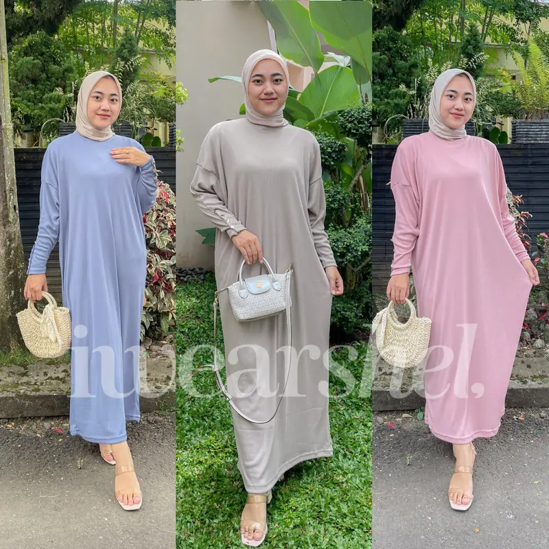 Shadira / Inara Batwing Button Dress Abaya Gamis - Muslim Wanita Panjang 1