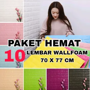 Harga Paket 10 Lembar Wallfoam 70 x 77 Cm Motif Bata High Quality Wallpaper 3D Motif - (10 LEMBAR)