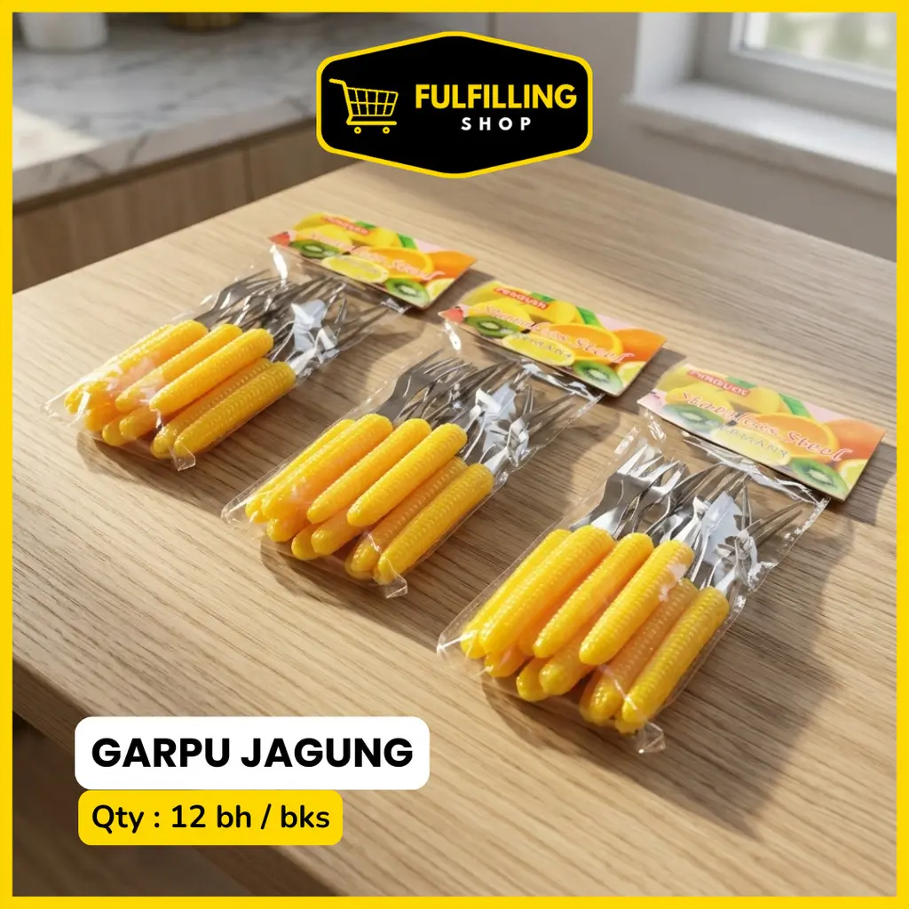 GARPU JAGUNG Stainless Serbaguna Isi 12 Pcs - Garpu Kue Kecil