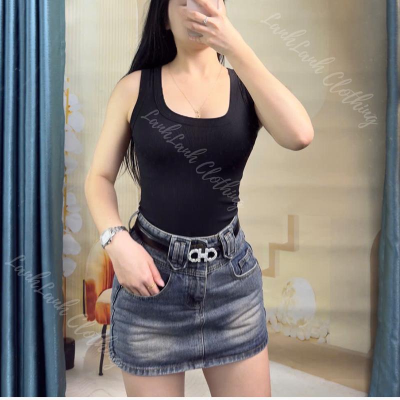 Áo ba lỗ cổ vuông nữ , lộ vừa đủ, đẹp hết mức. Chất liệu gân tăm. Mặc thoáng mát, co giãn 4 chiều. 2