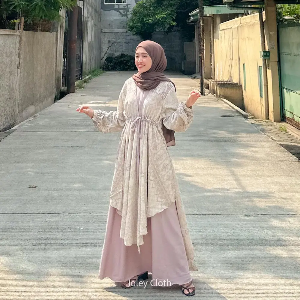 Joley Cloth - Triyana Dress Allsize Katun Gamis Terbaru Kondangan Baju Lebaran Terlaris Mewah dan Pesta Muslim Wanita Otfit Kekinian Elegant Wudhu Panjang Crinkle Midi Motif