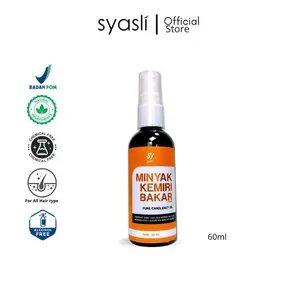 SYASLI 60ml Minyak Kemiri Bakar Asli | Organik | Nutrisi Rambut | Minyak Kemiri Bakar |  Lebat | Haircare | Menumbuhkan |  Menghitamkan | Memanjangkan