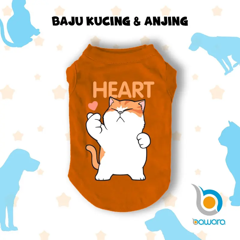 Baju Kucing Anjing Kelinci Monyet Lucu Murah Aksesoris Hewan Kecil Motif Gambar Kucing Saranghae - Wawoye Store 4